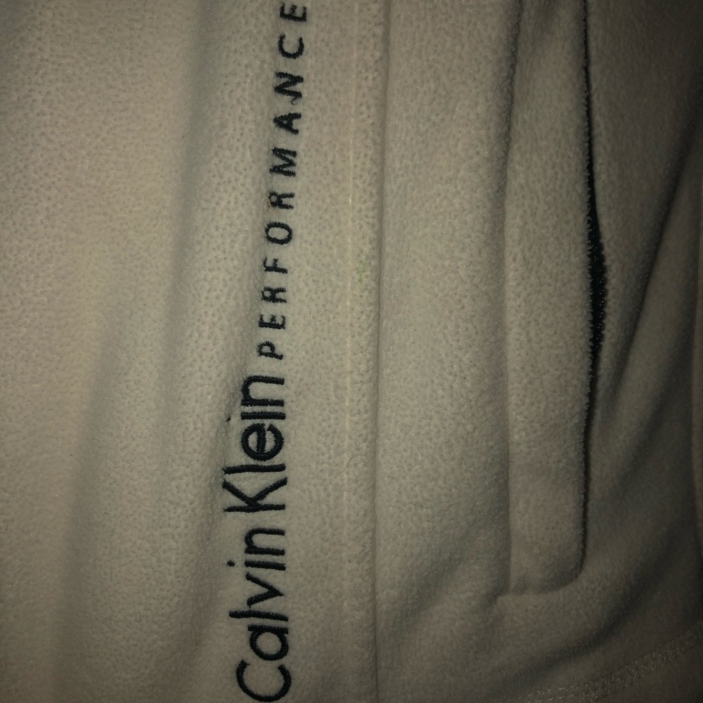 Calvin Klein Cream Fleece Zip-Up Jacket - Picture 4 of 4